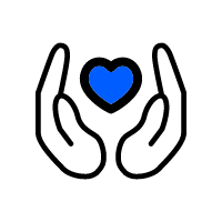 Heart in hands icon